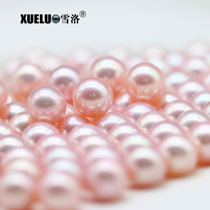 9.5-10mm Pink Perfect Round Freshwater Loose Pearls, AAAA