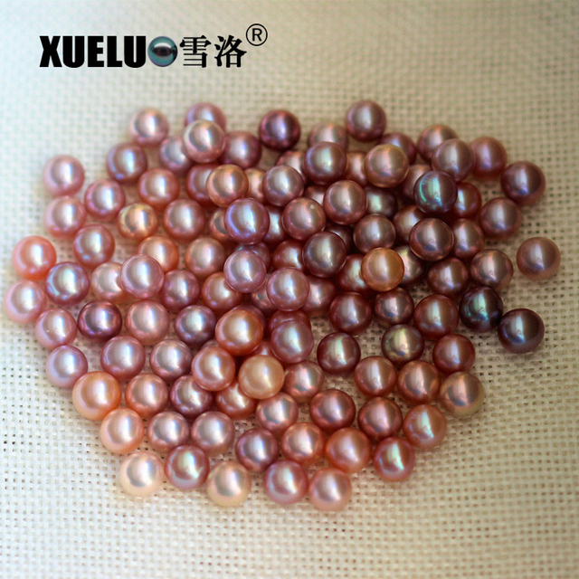6-7mm multicolor round freshwater loose pearls, AAAA