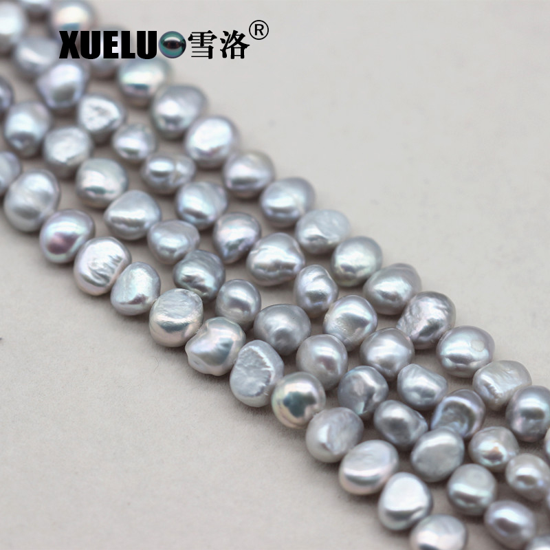 7-8mm White/Black/Grey Nugget Baroque Freshwater Pearl Strings AAA