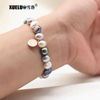 9-10mm Multicolor Baroque Freshwater Pearl Bracelet, AAA, 14k gold plated
