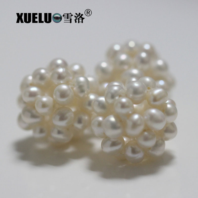 2-3mm White Potato Round Freshwater Loose Pearls Ball, AAA
