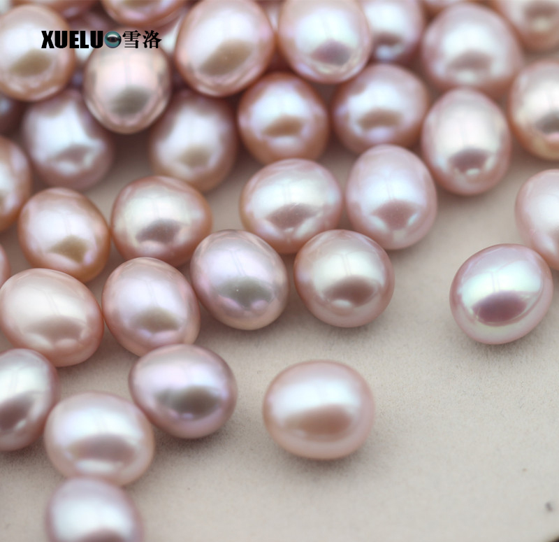 8-9mm White/Lavender/Pink Oval Freshwater Loose Pearls, AAAA