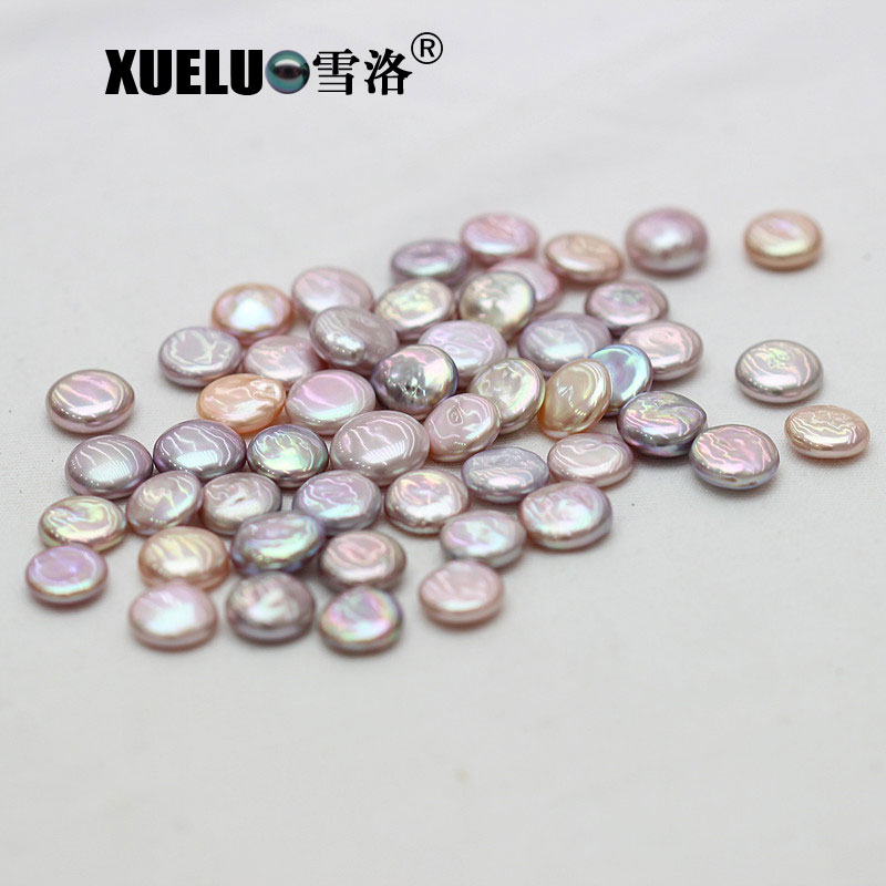 13-14mm Multicolor Coin Freshwater Loose Pearls, AAAA Quality