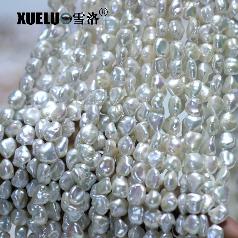 9-10mm White Keshi Baroque Freshwater Pearl Strings AAA