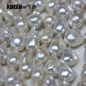 Length(25-30mm)*Width(14-16mm) White Baroque Freshwater Pearl Strings AAA 