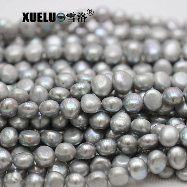 10-11mm Grey Nugget Baroque Freshwater Pearl Strings AAA