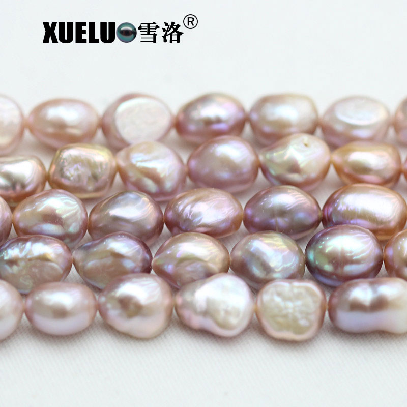 10-11mm White/Multicolor Nugget Baroque Freshwater Pearl Strings AAA High Quality
