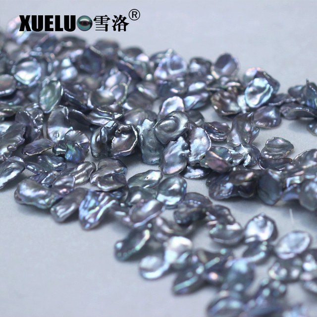 13-15mm Grey Keshi Baroque Freshwater Pearl Strings AAA