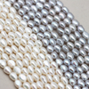 7-8mm White/Grey Baroque Freshwater Pearl Strings AAA Good Quality