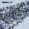 10-12mm Grey Keshi Baroque Freshwater Pearl Strings AAA