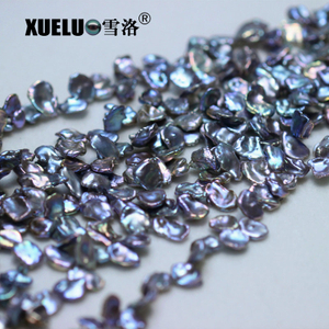 10-12mm Grey Keshi Baroque Freshwater Pearl Strings AAA