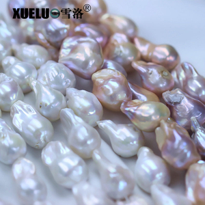 Length(30-35mm)*Width(18-20mm) White/Pink Baroque Freshwater Pearl Strings AAA