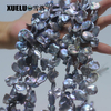 13-15mm Grey Keshi Baroque Freshwater Pearl Strings AAA