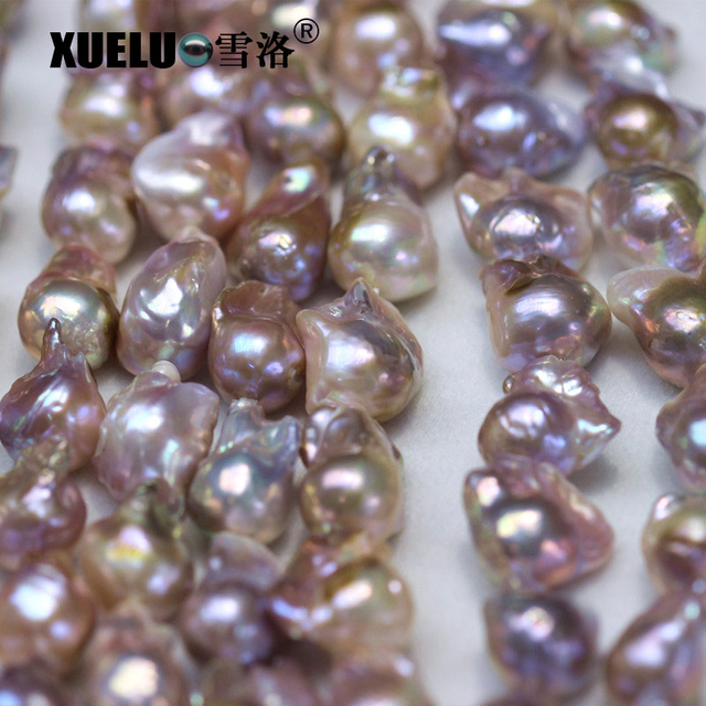 Length(25-30mm)*Width(14-16mm) Multicolor Baroque Freshwater Pearl Strings AAA 