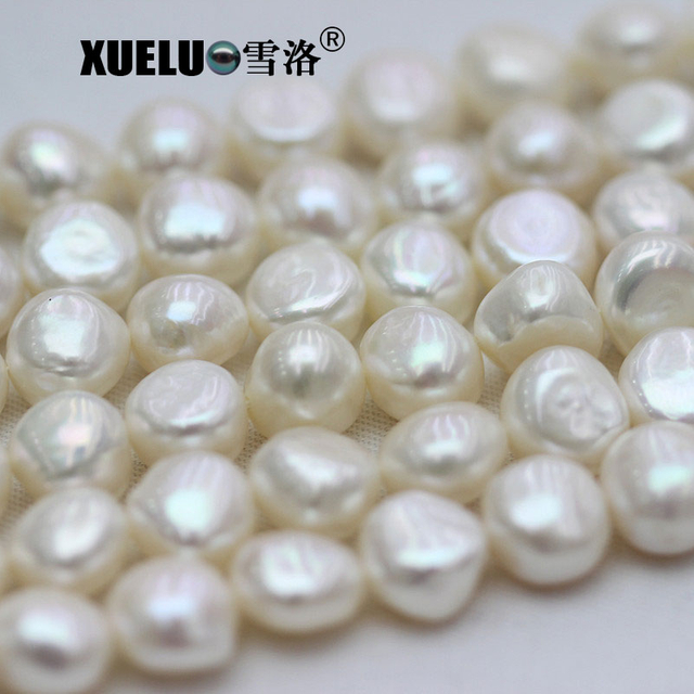 11-12mm White Baroque Freshwater Pearl Strings AAA