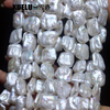 Length(18-20mm)*Width(15-18mm) White Baroque Freshwater Pearl Strings AAA