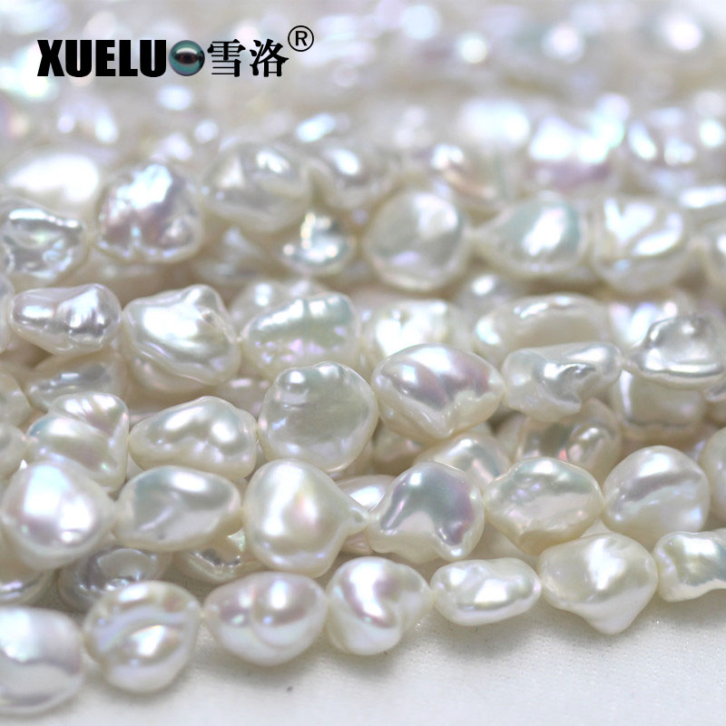 9-10mm White Keshi Baroque Freshwater Pearl Strings AAA